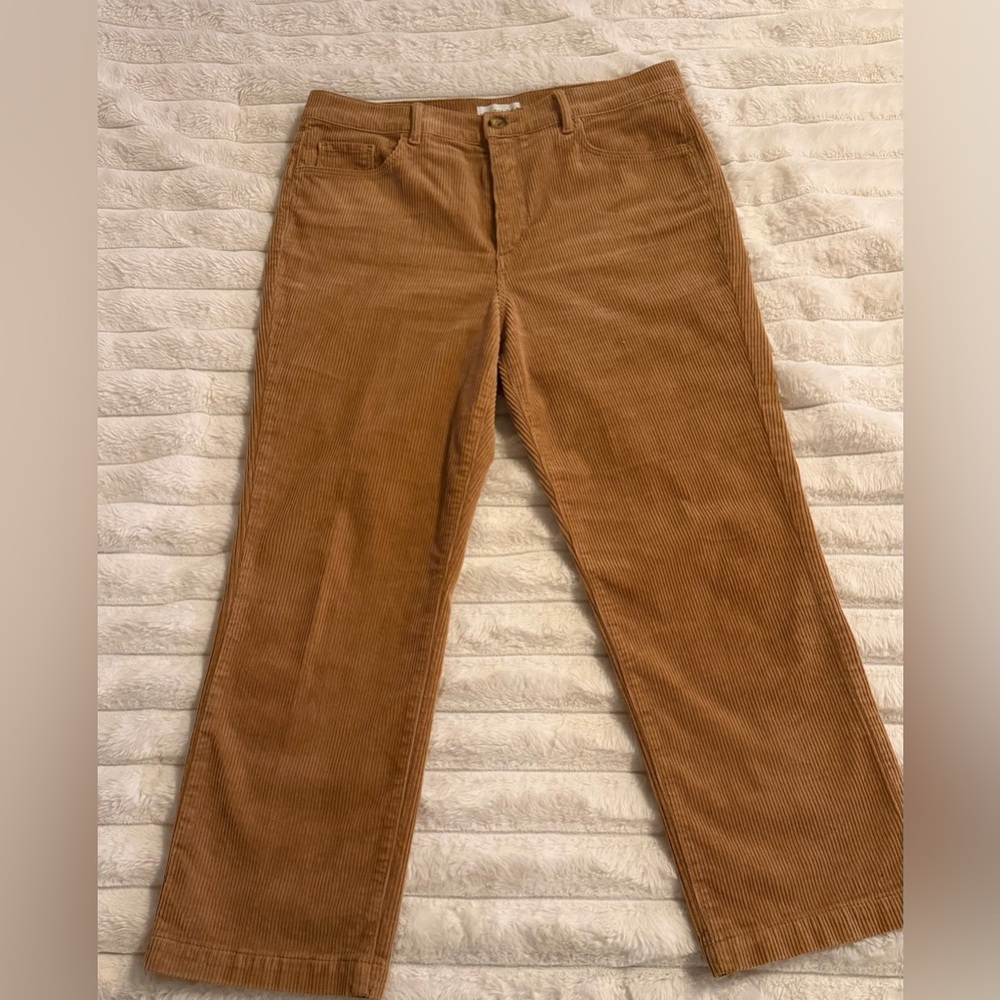 LOFT Women's Brown Corduroy Straight Leg Pants